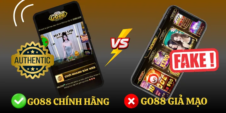 Phân biệt Go88 chính hãng và giả mạo qua giao diện